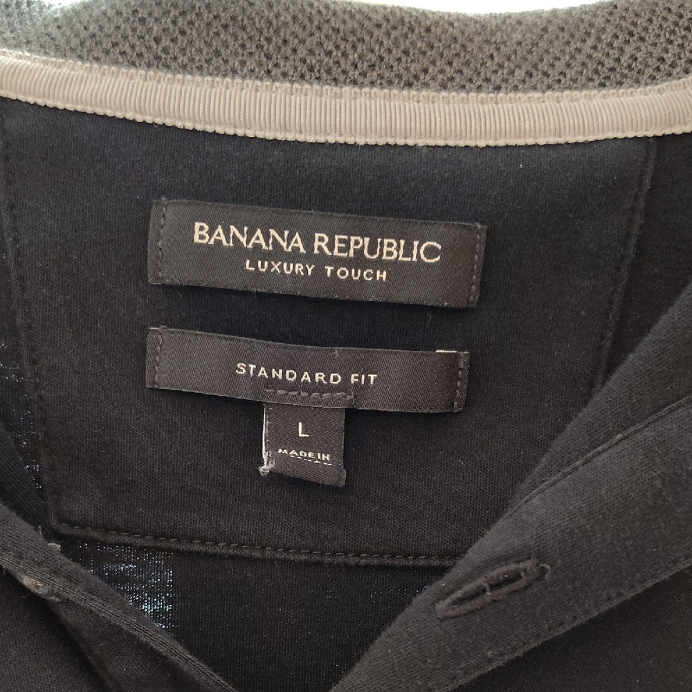 Banana Republic Black Standard Fit Polo